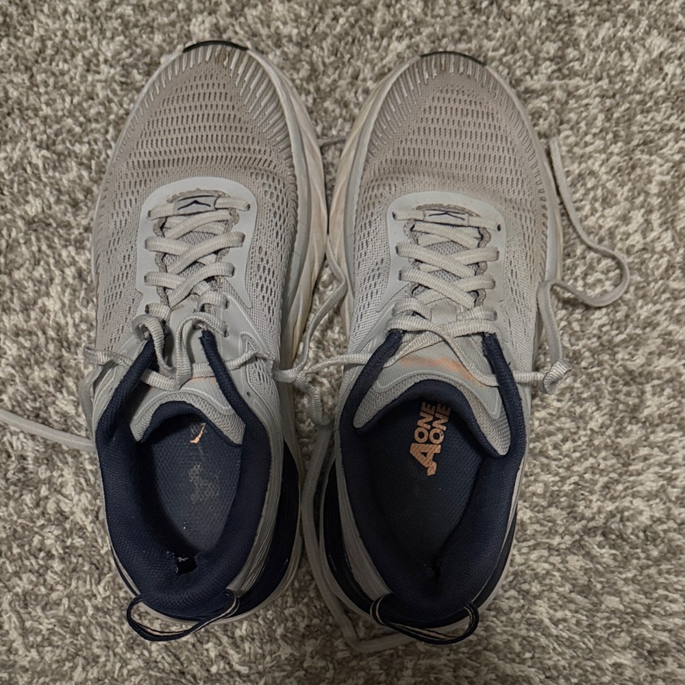 Hoka One One Men's Light Gray Athletic Shoes